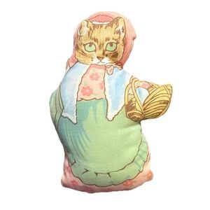 Vintage Mrs. Ribby Plush Cloth Toy Soft Cat Beatrix Potter 6in Hard To Find